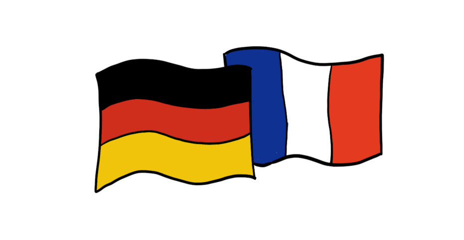 deutsche und französische Flagge